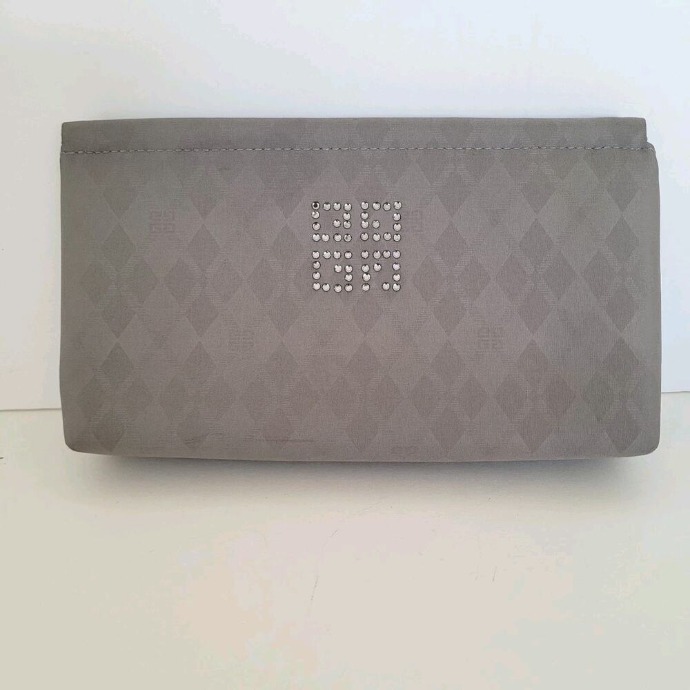 Givenchy Cosmetic Bag Pouch Gray Zip Logo Nylon Small Reighstones Logo Pouch‎